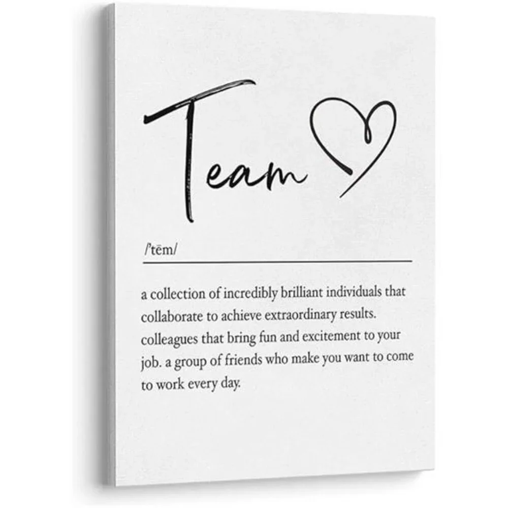 Teamwork Wall Art Framed Office Decor Definition Poster Motivational Print